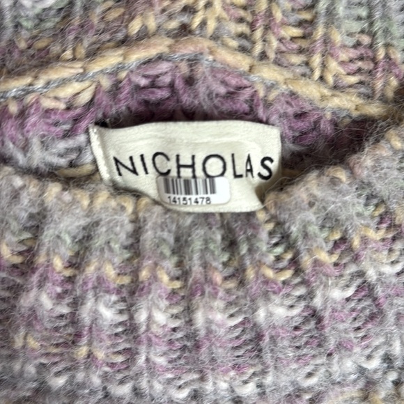 Nicholas Maliya Knit Alpaca Blend Sweater Size Large Cozy Winter - Picture 3 of 7